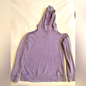 Women’s purple Cali cold shoulder hooded sweatshirt size S